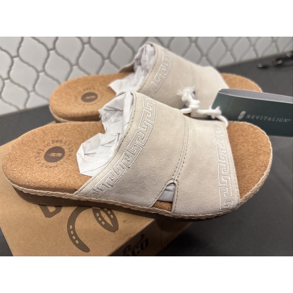 Waco REVITALIGN Fiona Wedge Sandal Slide, Oatmeal, Size 5
